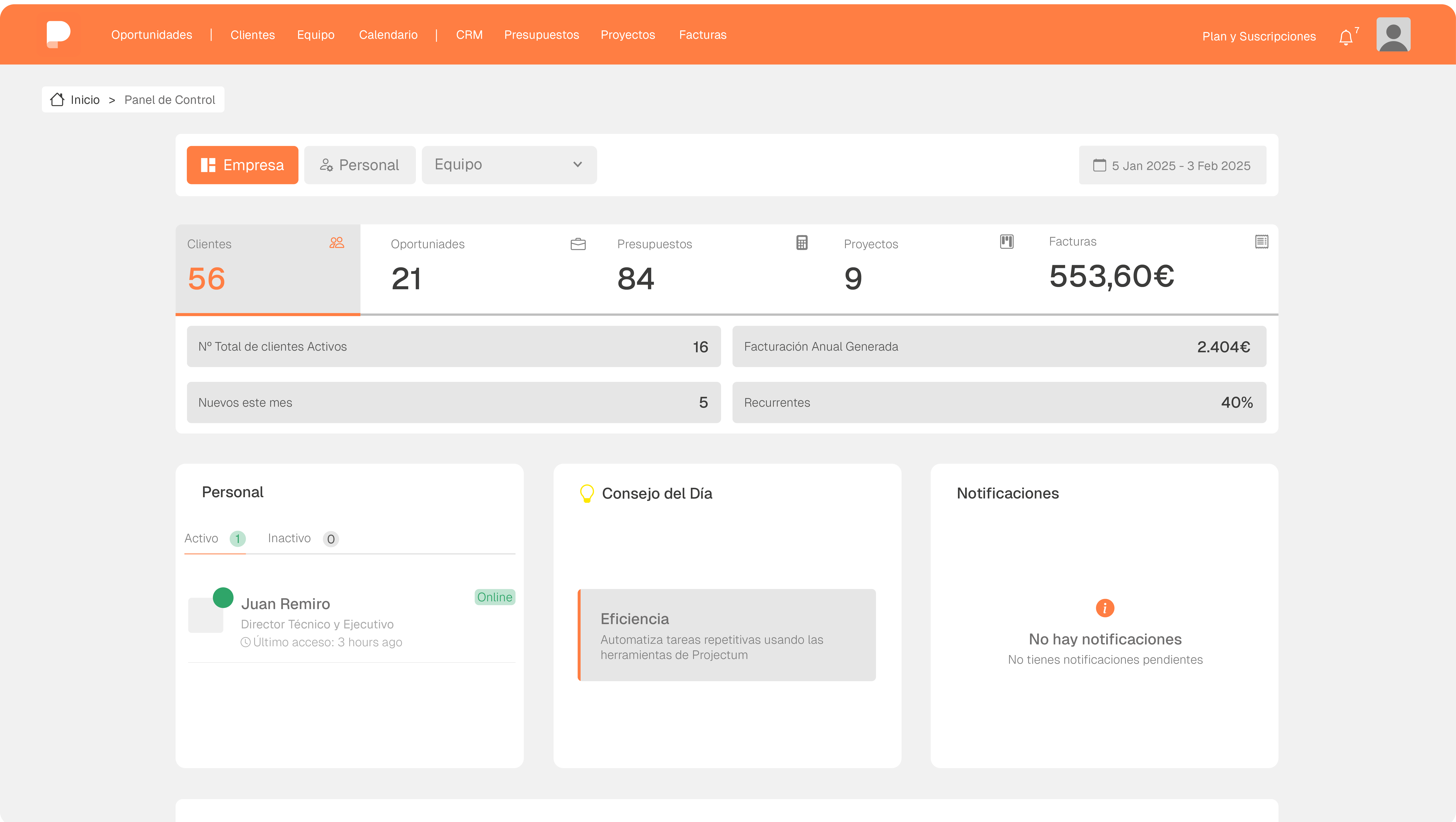 Dashboard de primary